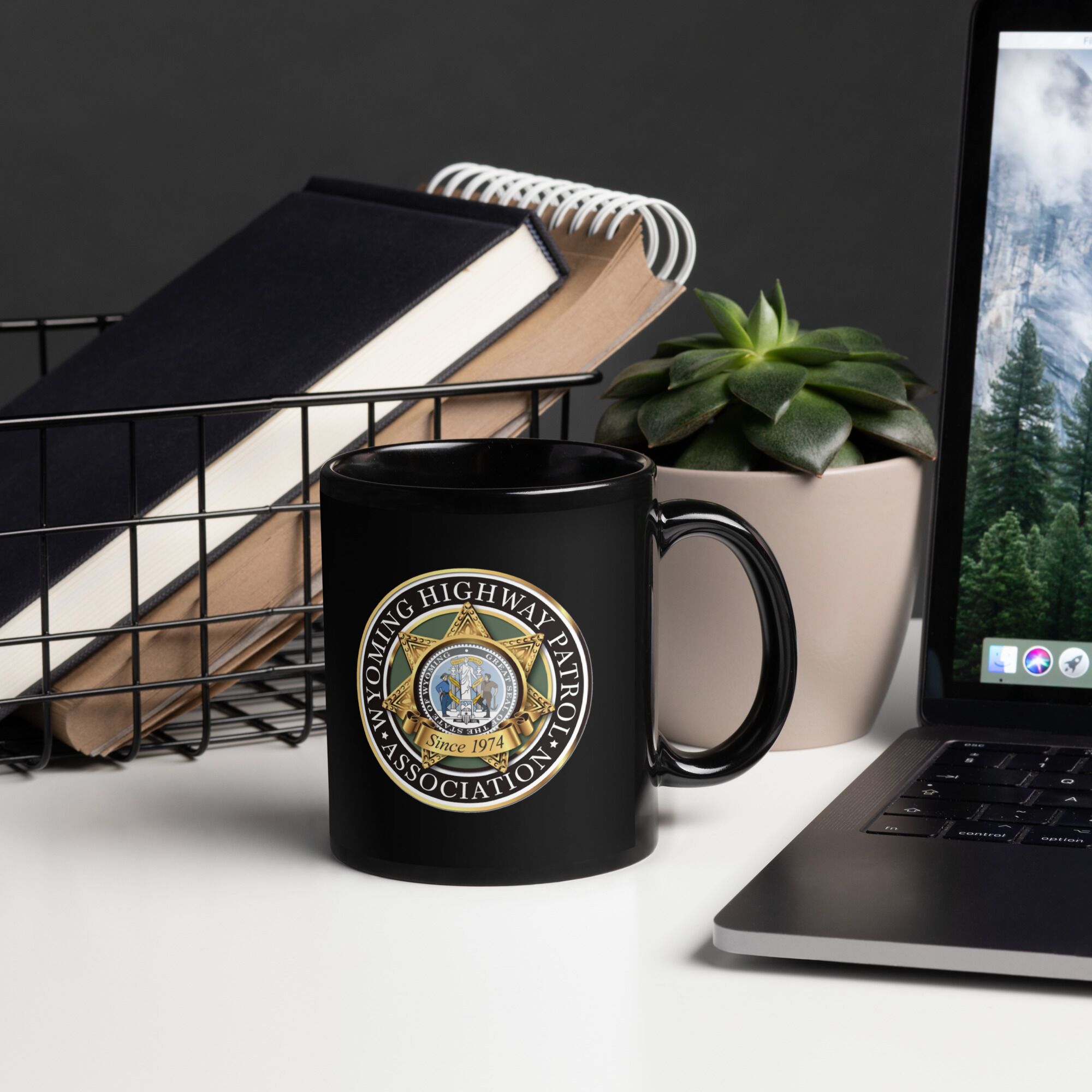 Black Glossy Mug WHPA Logo - Image 2